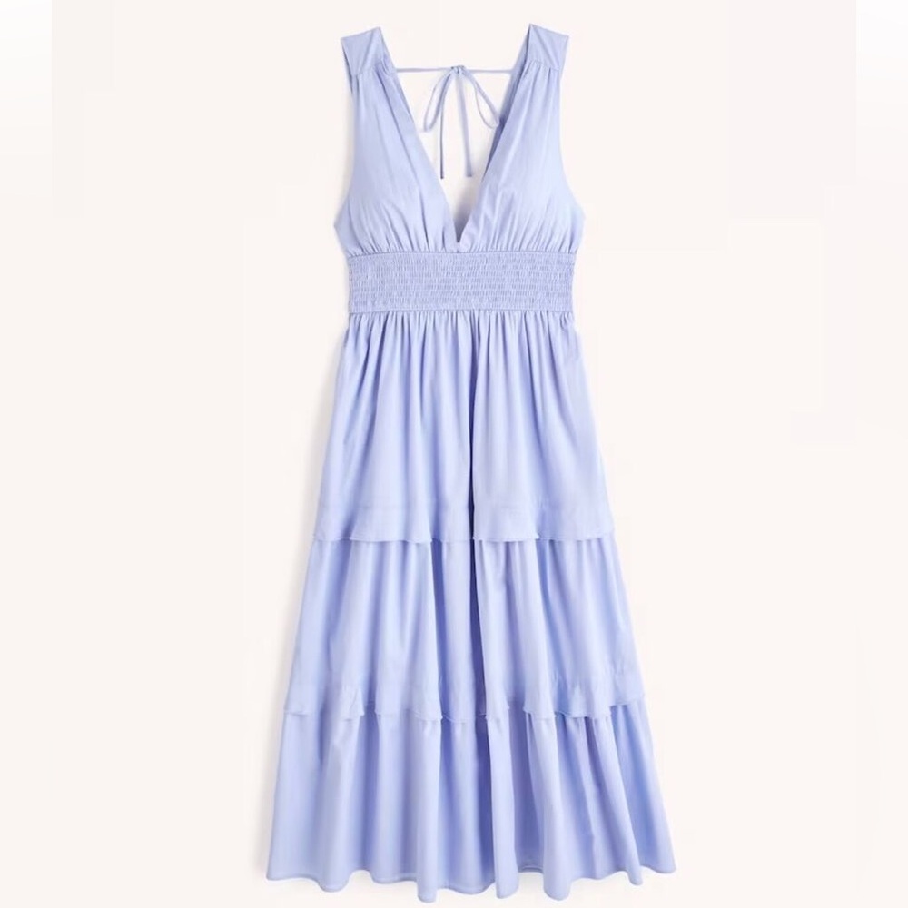 ‼️NWT‼️ Abercrombie & Fitch Smocked Waist Tiered Midi Dress